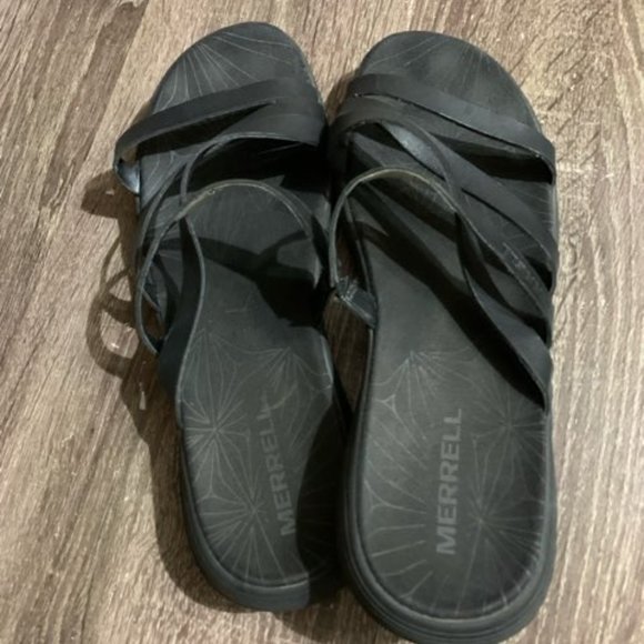 merrell duskair seaway slide leather